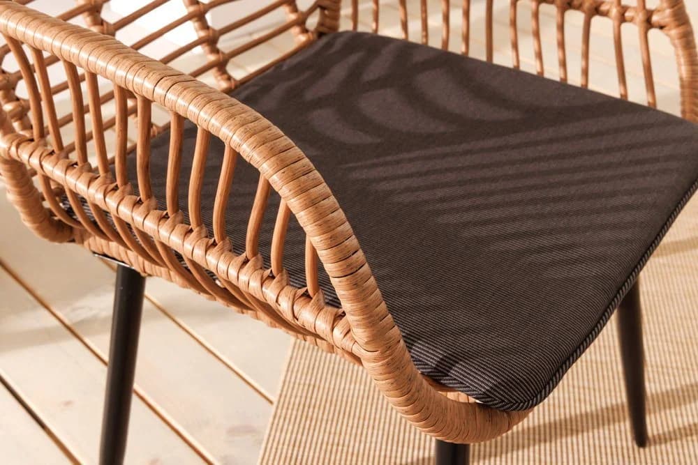 riess-ambiente Balkonset PARIS 3-tlg. Braun Polyrattan Bistro-Set mit Kissen - Bild 3