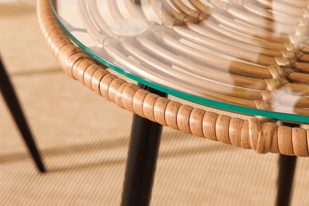 riess-ambiente Balkonset PARIS 3-tlg. Braun Polyrattan Bistro-Set mit Kissen - Bild 5