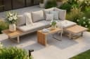 riess-ambiente Lounge-Set 3-tlg. Beige/Grau WPC Aluminium Bild 3