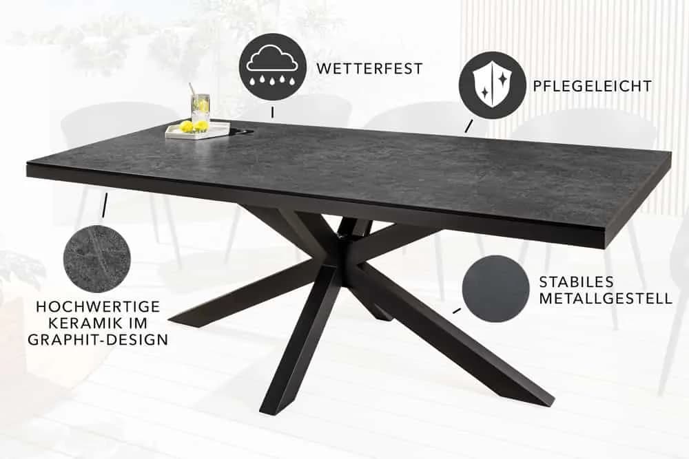riess-ambiente Gartentisch GALAXIE 180cm Anthrazit Keramik Aluminium - Bild 4