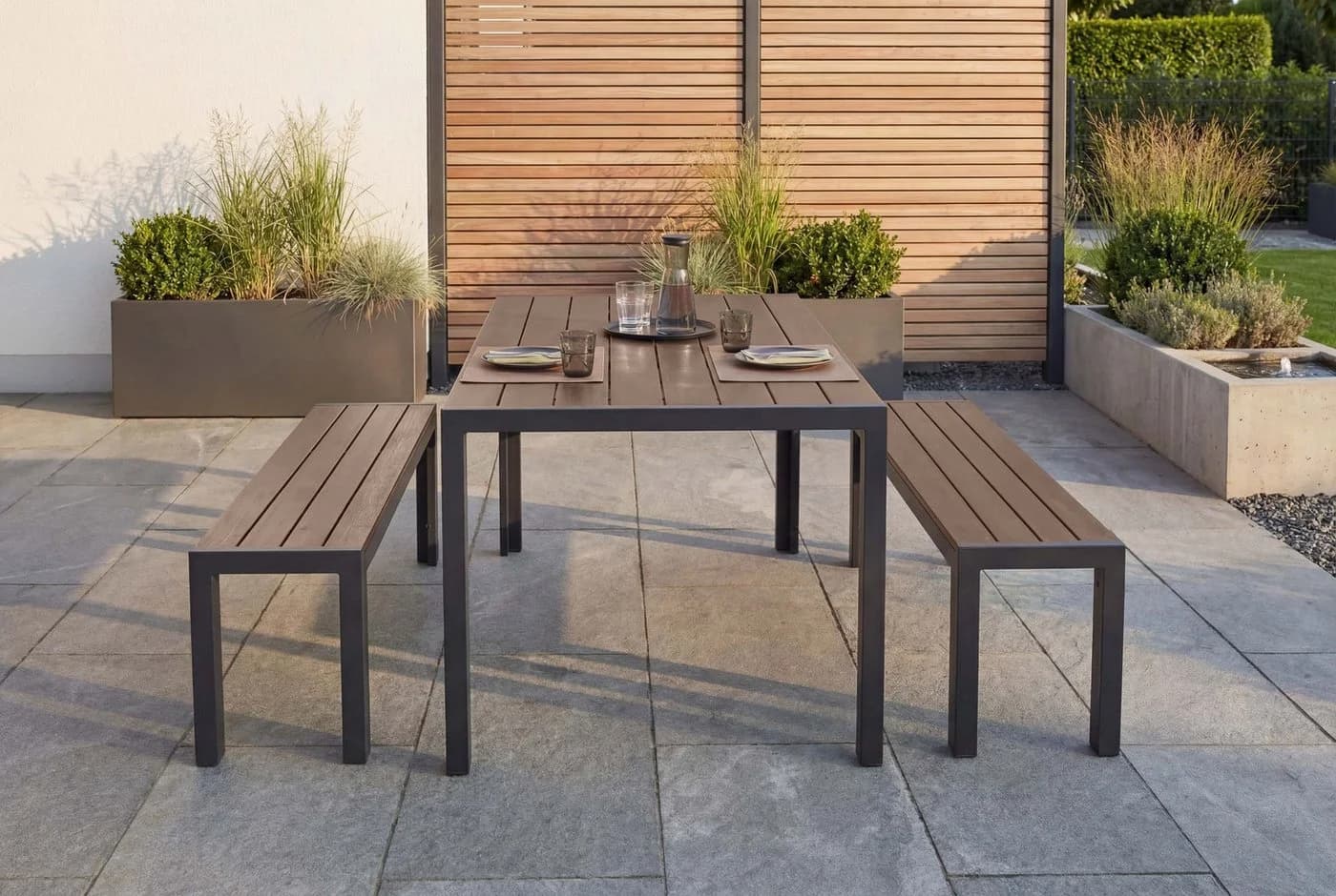 riess-ambiente Gartenbank DESIGNO 130cm wetterfest Aluminium WPC - Bild 5