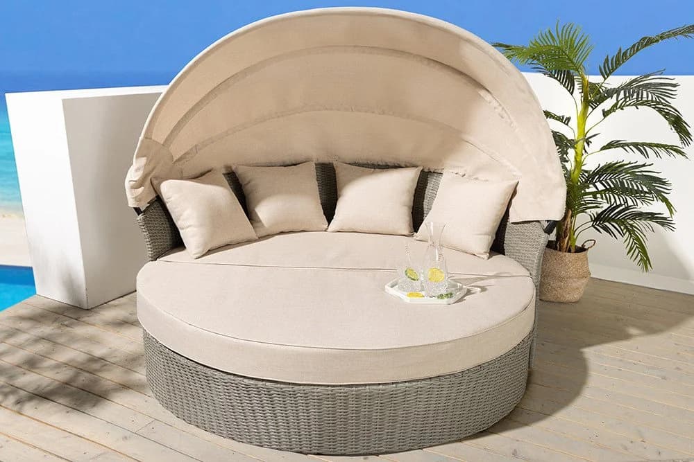 riess-ambiente Sonneninsel PLAYA LIVING 165cm natur Polyrattan Aluminium - Bild 2