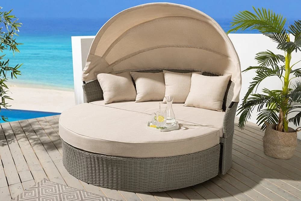 riess-ambiente Sonneninsel PLAYA LIVING 165cm natur Polyrattan Aluminium - Bild 5