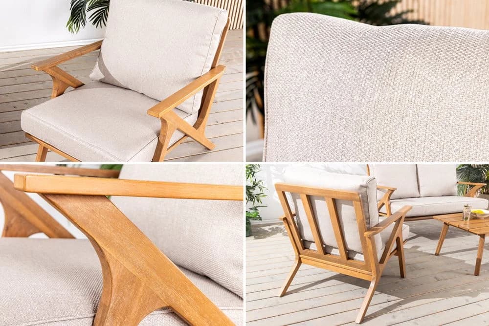 riess-ambiente Gartensessel COMFORT LINE Natur Beige Akazienholz - Bild 5
