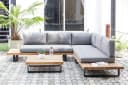 riess-ambiente Gartenlounge Set ST. BARTH 255cm Grau Akazie mit Tisch und Kissen Bild 2
