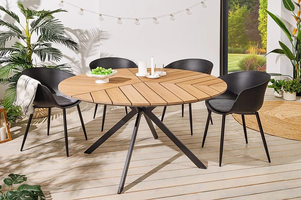 riess-ambiente Gartentisch DESIGNO 120cm Natur Aluminium-Sterngestell - Bild 2