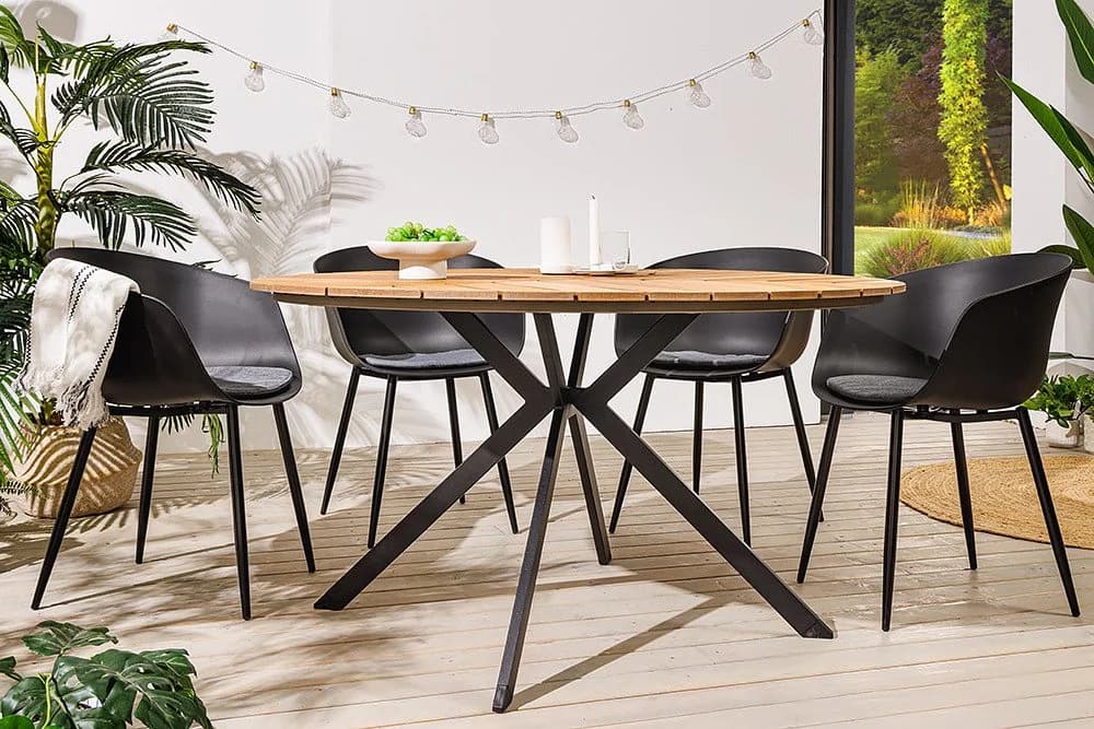 riess-ambiente Gartentisch DESIGNO 120cm Natur Aluminium-Sterngestell - Bild 4