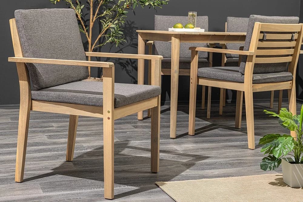 riess-ambiente Gartenstuhl KOPENHAGEN Akazie anthrazit mit Kissen - Bild 2