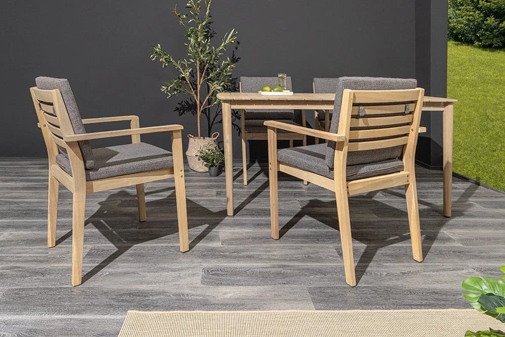 riess-ambiente Gartenstuhl KOPENHAGEN Akazie anthrazit mit Kissen - Bild 3