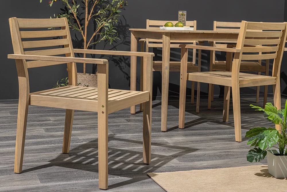 riess-ambiente Gartenstuhl KOPENHAGEN Akazie anthrazit mit Kissen - Bild 4