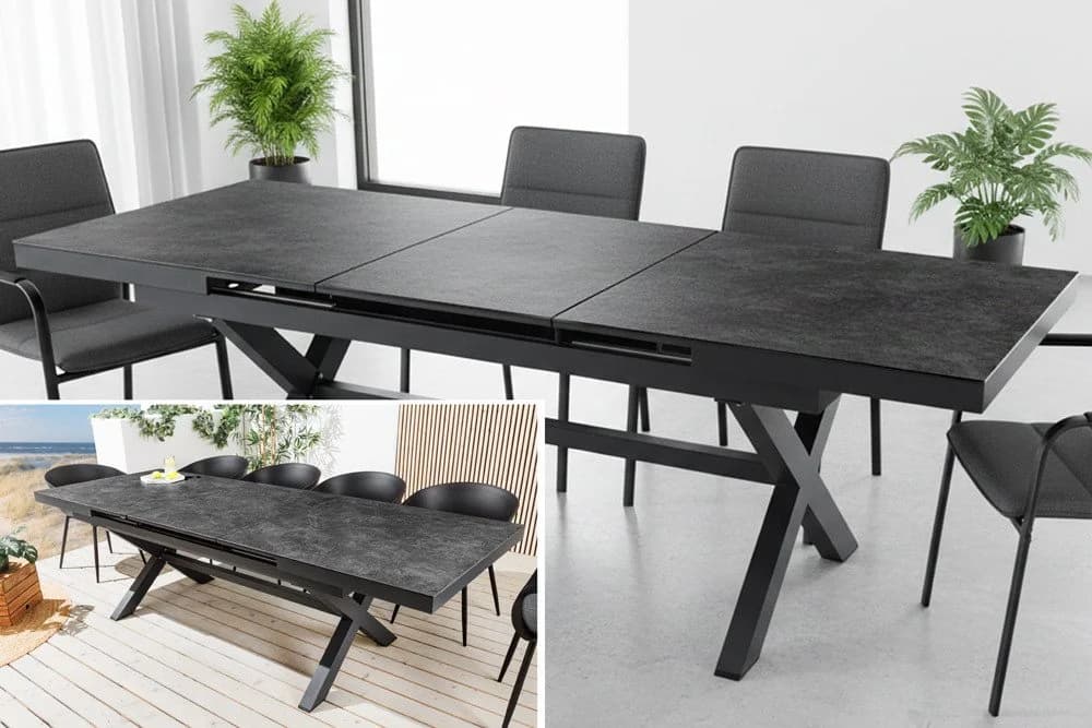 riess-ambiente Gartentisch EMPIRE ausziehbar Keramik Aluminium anthrazit - Bild 3