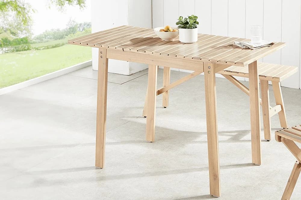 riess-ambiente Gartentisch BALI 110cm Natur Hell ausklappbar - Bild 2