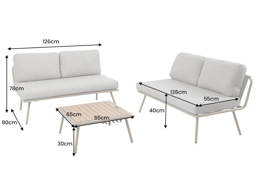 riess-ambiente Outdoor Lounge MOBILE MODULAR Anthrazit/Hellgrau mit Tisch - Bild 4