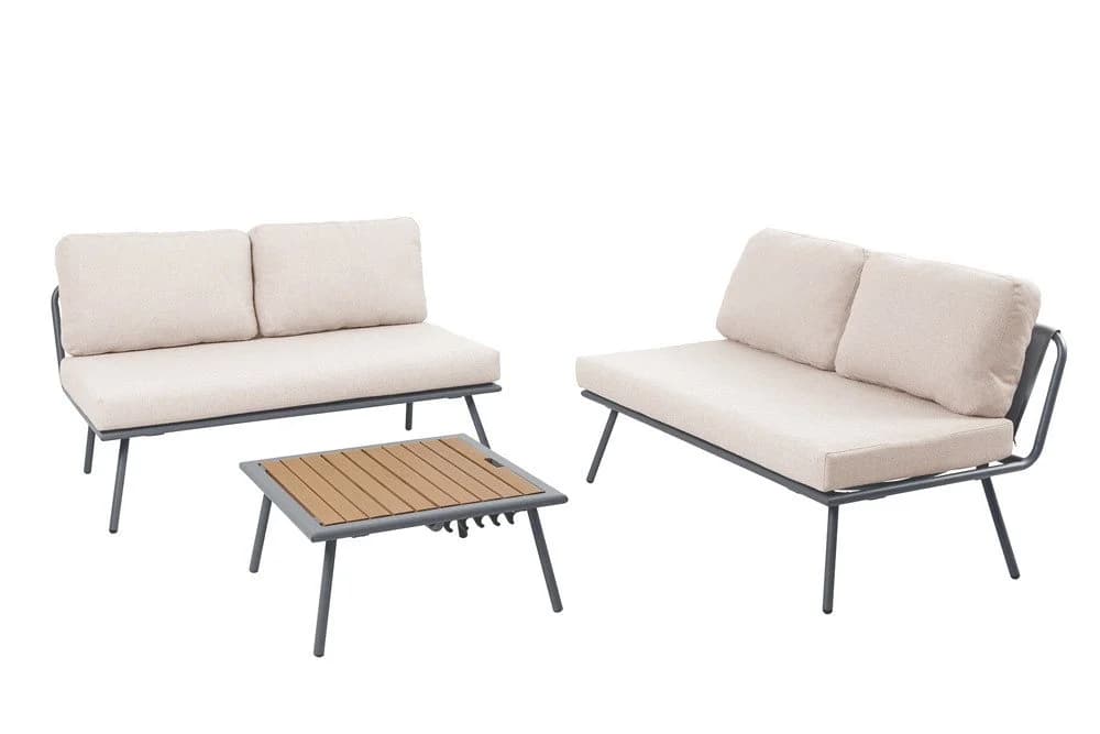 riess-ambiente Outdoor Lounge MOBILE MODULAR Anthrazit/Hellgrau mit Tisch - Bild 5