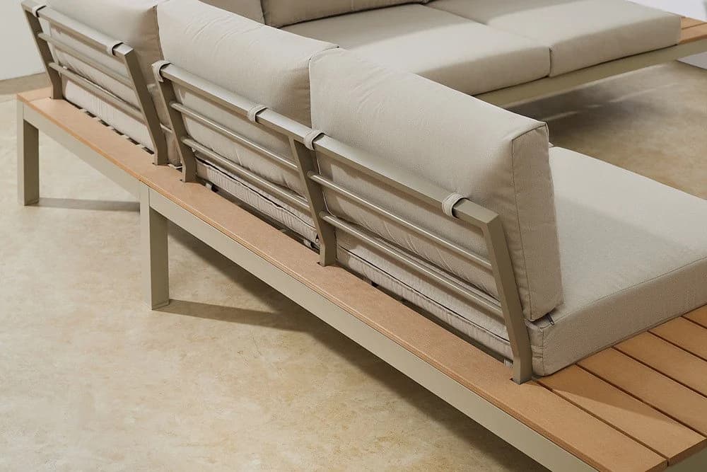 riess-ambiente Sitzgruppe Miami Lounge 240cm Champagner Greige - Bild 4