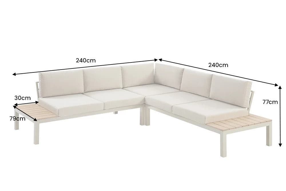 riess-ambiente Sitzgruppe Miami Lounge 240cm Champagner Greige - Bild 5