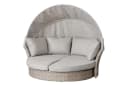 riess-ambiente Loungebett SEATTLE 195cm Greige Polyrattan mit Sonnendach Bild 1