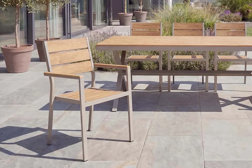 riess-ambiente Gartenstuhl DESIGNO Aluminium WPC Holzoptik stapelbar - Bild 3
