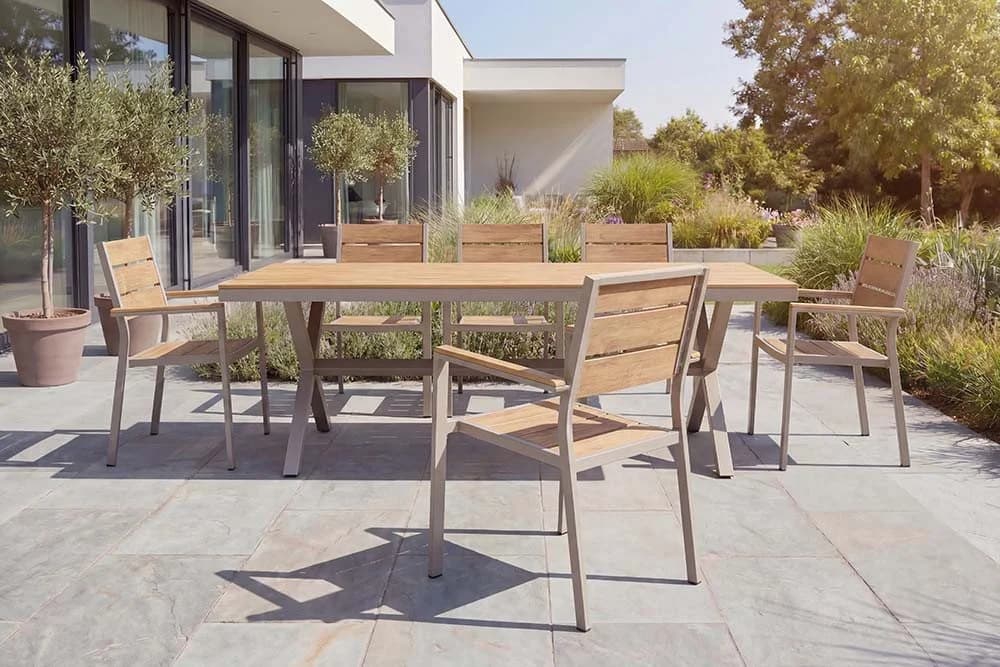 riess-ambiente Gartenstuhl DESIGNO Aluminium WPC Holzoptik stapelbar - Bild 4