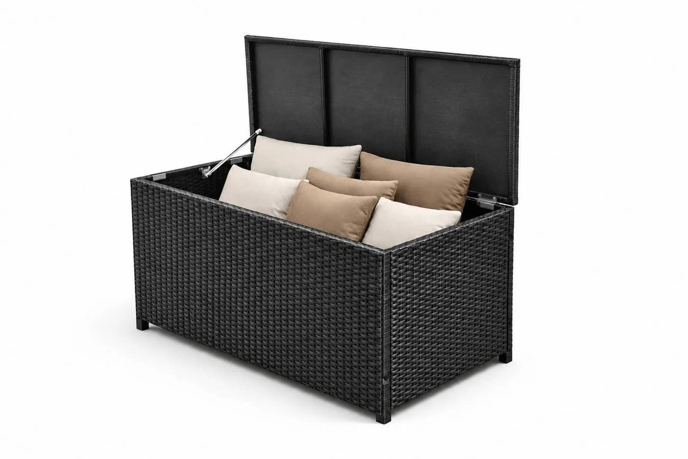 TEICO GROUP Kissenbox Polyrattan Schwarz 300L mit Gasdruckfeder - Bild 2