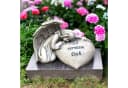Radami Gartenfigur Engel Grabherz Antik-Weiß Bild 1