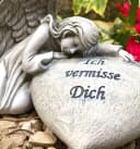 Radami Gartenfigur Engel Grabherz Antik-Weiß Bild 2