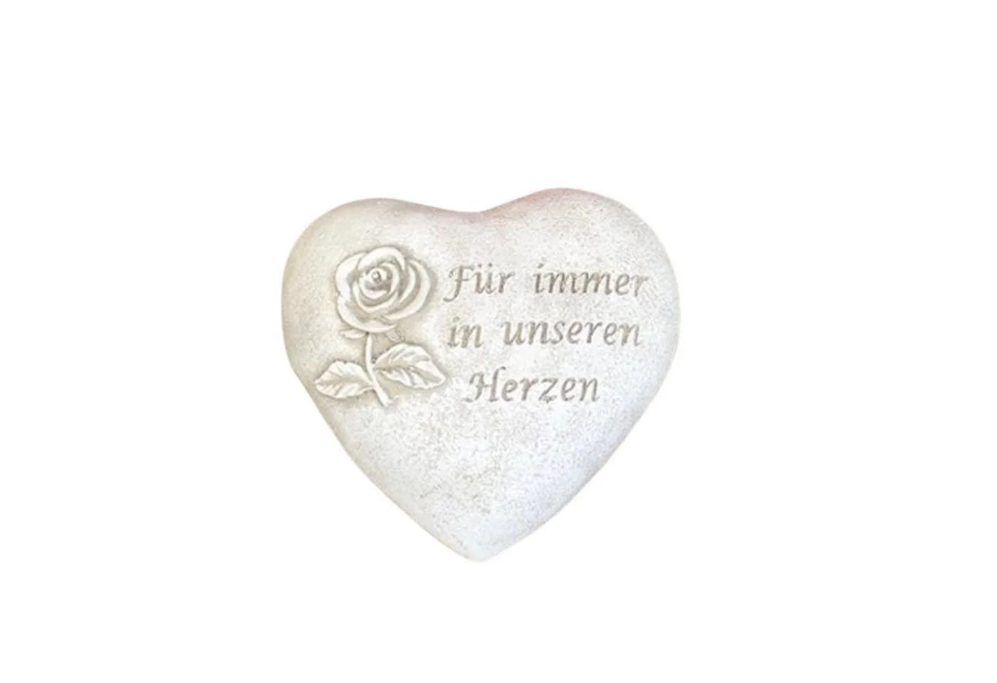 Radami Grabherz Steinguss Grau Antik mit Spruch & 3D-Rose