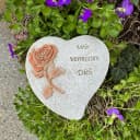 Radami Grabherz Gedenkstein Grau mit Rose Rost Design Bild 2