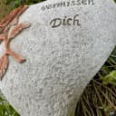 Radami Grabherz Gedenkstein Grau mit Rose Rost Design Bild 3