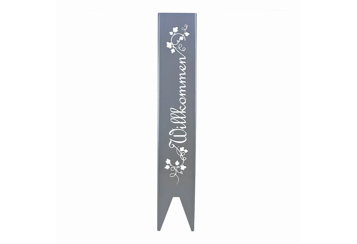 tuning-art Gartenstecker Willkommen Edelrost Stahl