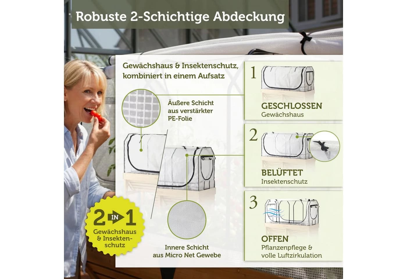 VegTrug Gewächshaus Aufsatz für Hochbeete - Bild 3