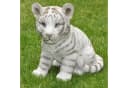 Dazikemo Dekofigur Gartenfigur weißer Tiger Kunststein Bild 2