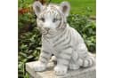 Dazikemo Dekofigur Gartenfigur weißer Tiger Kunststein Bild 3