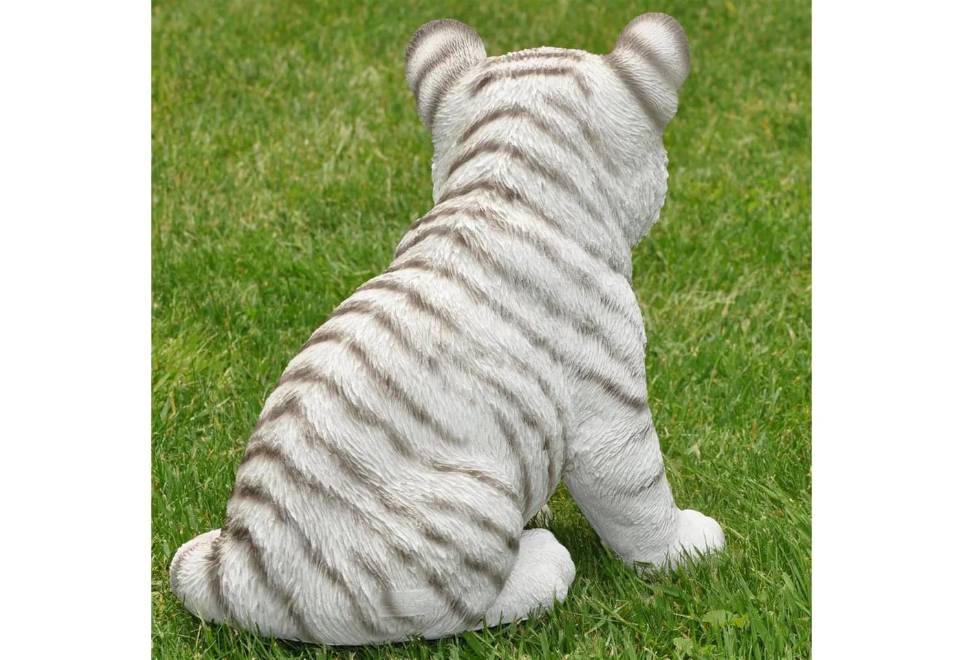 Dazikemo Dekofigur Gartenfigur weißer Tiger Kunststein - Bild 4