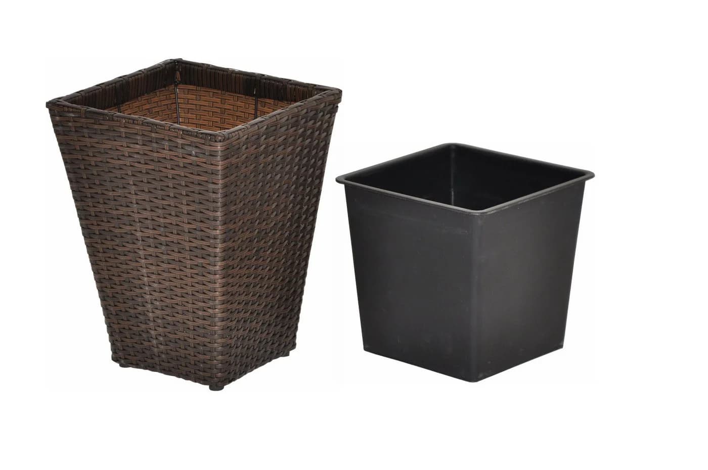dazikemo Blumenkasten Sanssouci Poly Rattan Braun 40 cm