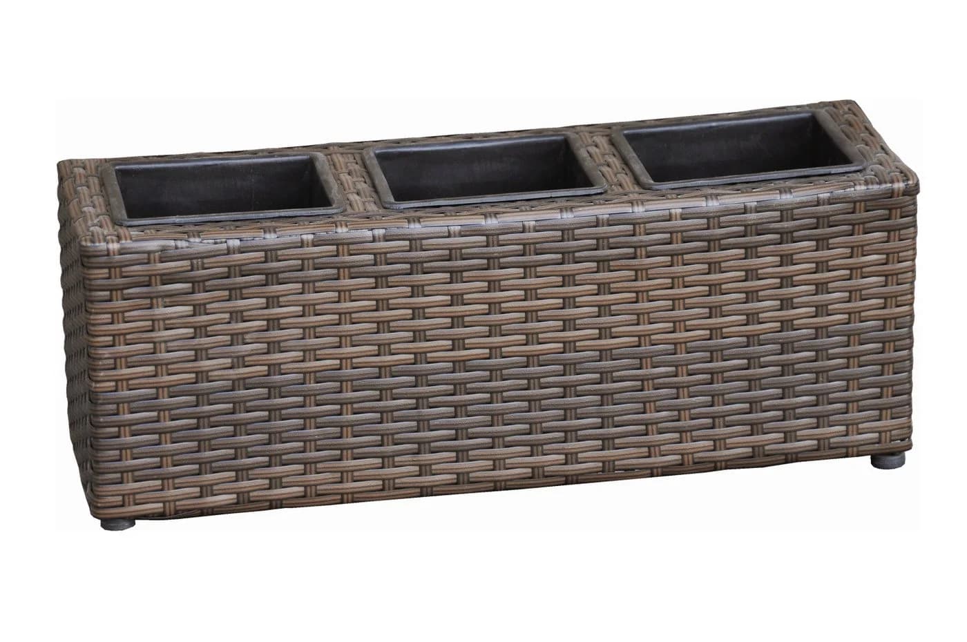 dazikemo Blumenkasten 3er Set Polyrattan Braun - Bild 2