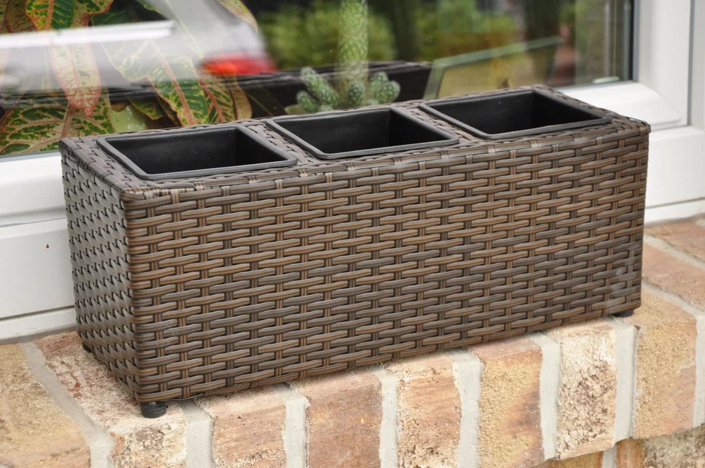 dazikemo Blumenkasten 3er Set Polyrattan Braun - Bild 5