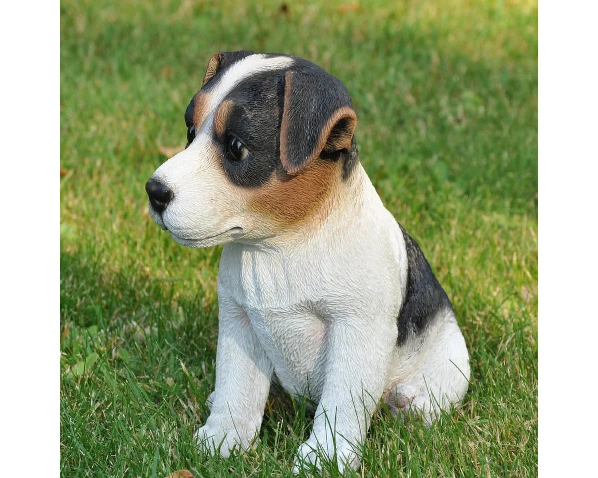 dazikemo Gartenfigur Jack Russel Detailgetreu Kunststein