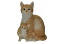 dazikemo Gartenfigur Katze mit Katzenbaby Brauner Kunststein Bild 1