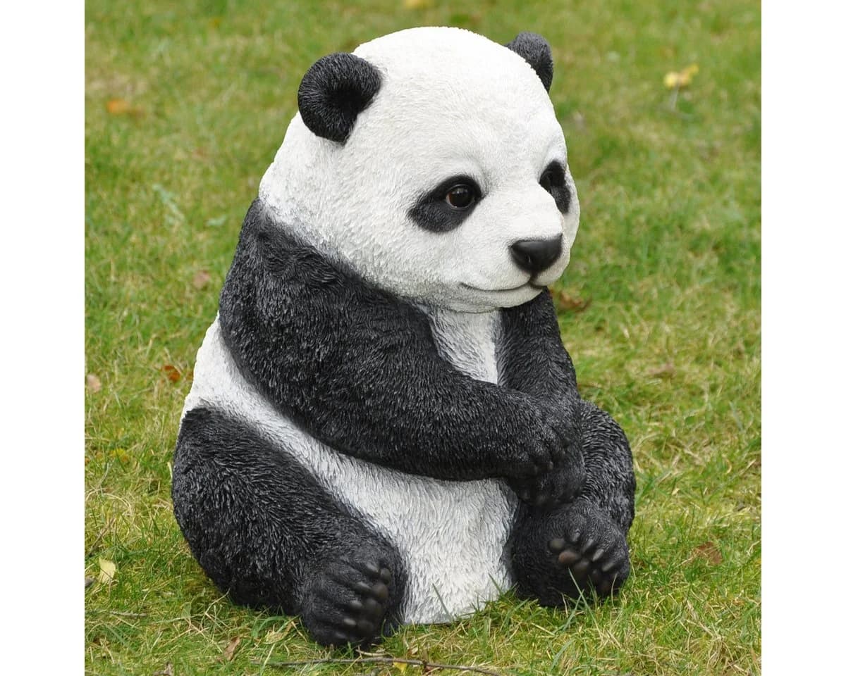 Dazikemo Gartenfigur Sitzender Pandabär Kunststein Deko - Bild 3