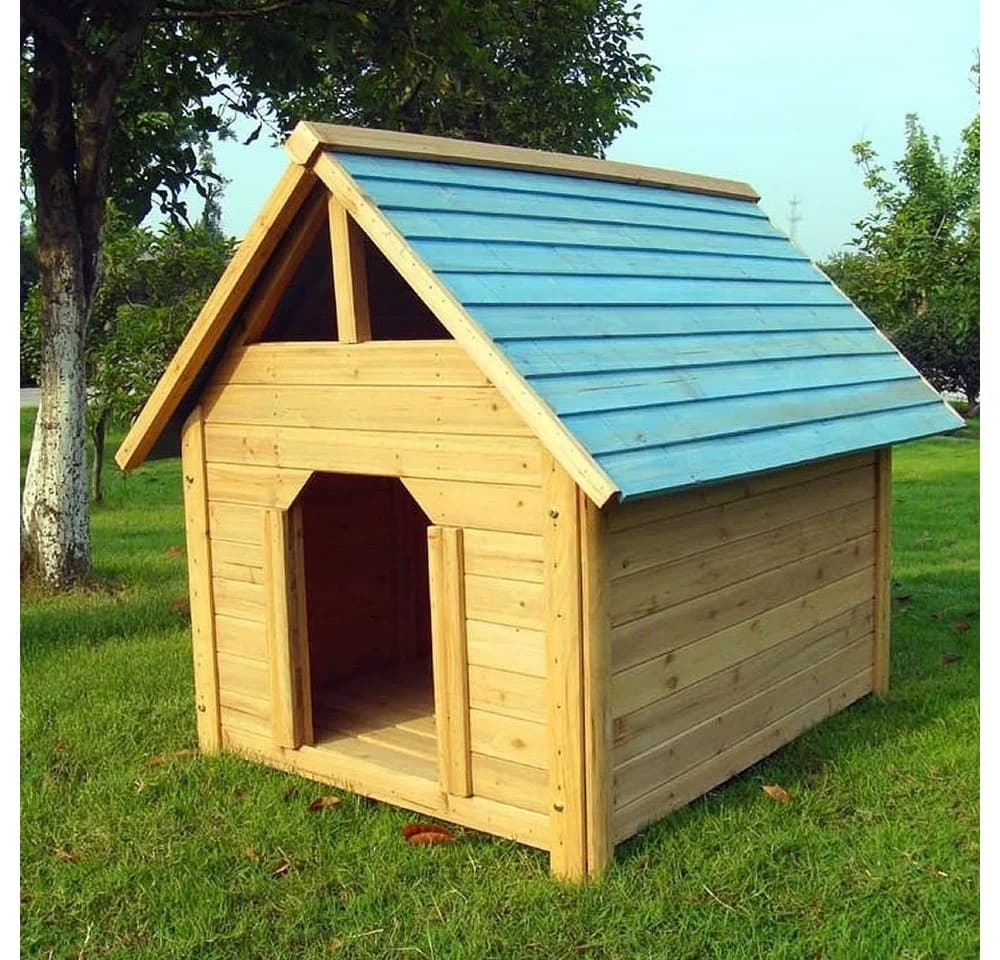 Melko Hundehütte Wetterfest Blockhaus Stil - Bild 5