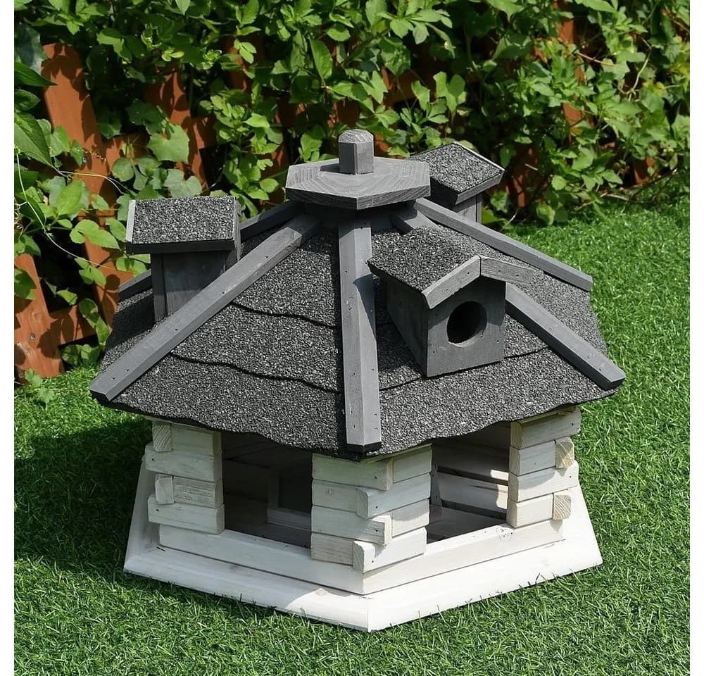 Melko Vogelhaus 48 cm mit Futtersilo Fichtenholz - Bild 3