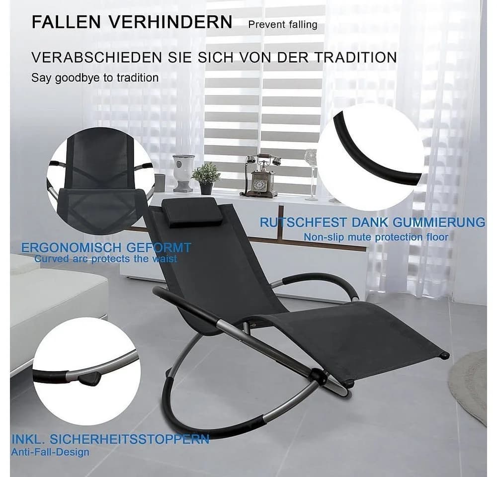 Melko Relaxliege Faltbar mit Kissen Beige - Bild 3