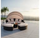 Melko Gartenlounge-Set Polyrattan Sonneninsel 180cm Bild 2