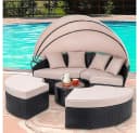 Melko Gartenlounge-Set Polyrattan Sonneninsel 180cm Bild 5