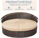 Melko Gartenlounge-Set Polyrattan Sonneninsel 180cm Strandkorb Set Bild 4