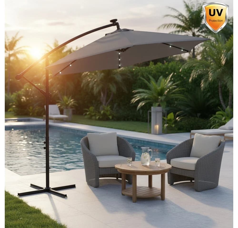 Melko Sonnenschirm 350 cm mit LED-Beleuchtung - Bild 2