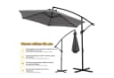 Melko Sonnenschirm 350 cm mit LED-Beleuchtung und Kurbel Bild 3