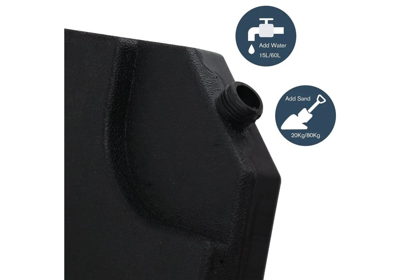 Melko Schirmständer 4er Set Schwarz Kunststoff 60L/80kg