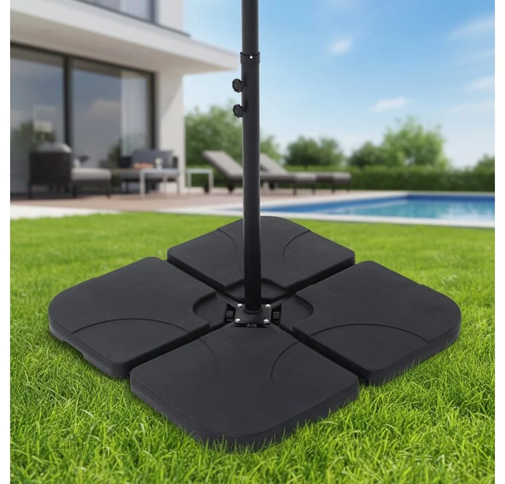 Melko Schirmständer 4er Set Schwarz Kunststoff 60L/80kg - Bild 2